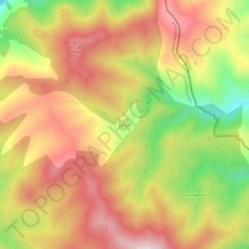 Acrijosの地形図、標高、地勢