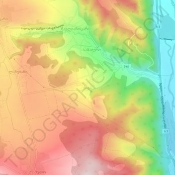 Bagaの地形図、標高、地勢