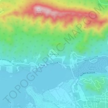 Minnelusaの地形図、標高、地勢
