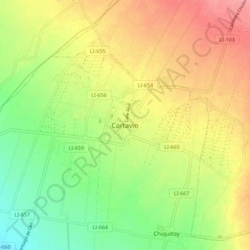 Cartavioの地形図、標高、地勢