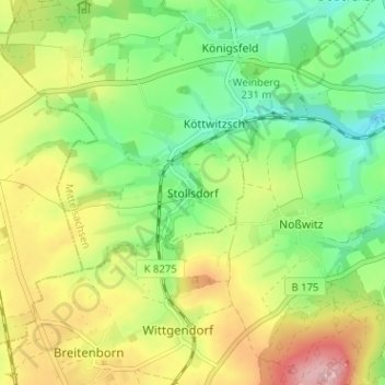Stollsdorfの地形図、標高、地勢