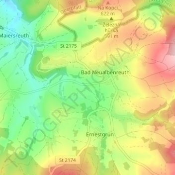 Rennermühleの地形図、標高、地勢