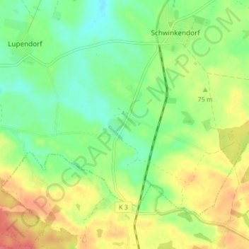 Tressowの地形図、標高、地勢