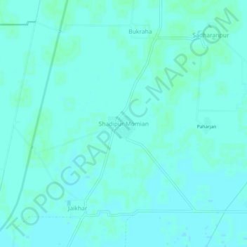 Shadipur Momianの地形図、標高、地勢