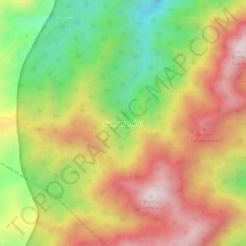 Sumarambuの地形図、標高、地勢