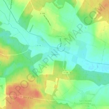 La Outreの地形図、標高、地勢