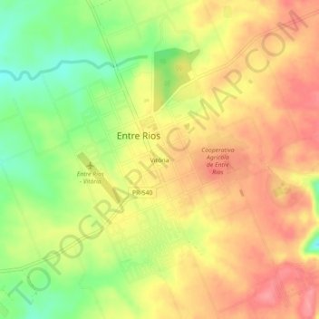Vitóriaの地形図、標高、地勢