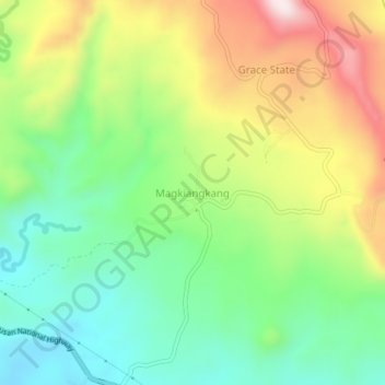 Magkiangkangの地形図、標高、地勢