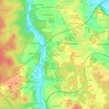 Saint-Constantの地形図、標高、地勢