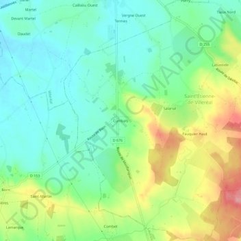 Cumbalsの地形図、標高、地勢
