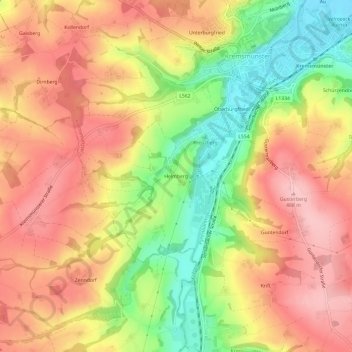Helmbergの地形図、標高、地勢