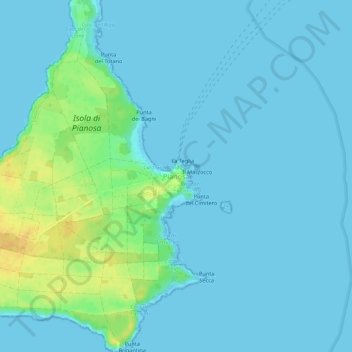 Pianosaの地形図、標高、地勢