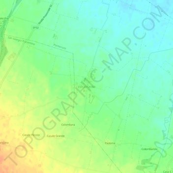 Valconassoの地形図、標高、地勢