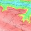 Les Prés Mouchardsの地形図、標高、地勢