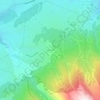 Eyne 2600の地形図、標高、地勢