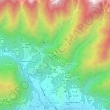Serre La Croceの地形図、標高、地勢