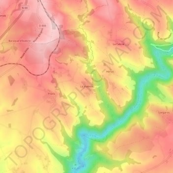 La Vialetteの地形図、標高、地勢