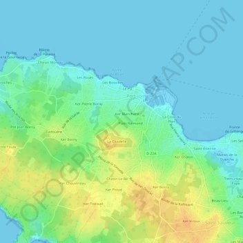 Puits Neufの地形図、標高、地勢
