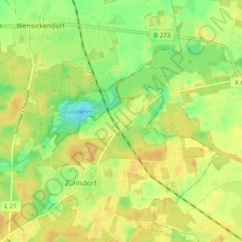 Seefeldの地形図、標高、地勢
