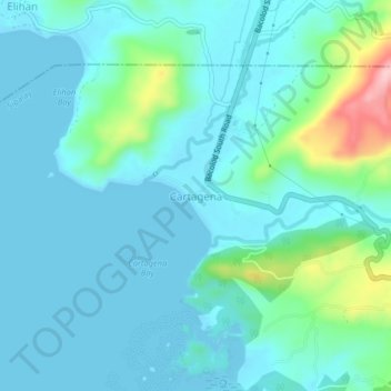 Cartagenaの地形図、標高、地勢