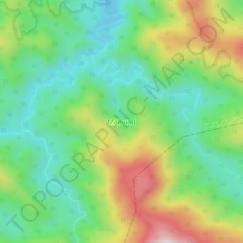 Maibua Iの地形図、標高、地勢