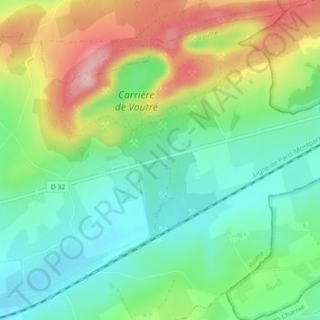 Kabylieの地形図、標高、地勢