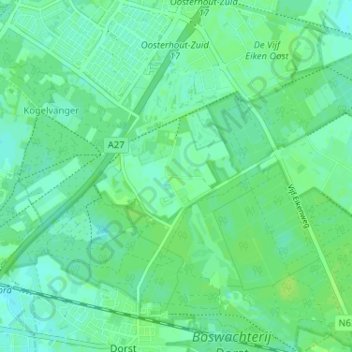 Setersの地形図、標高、地勢