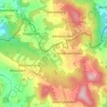 Altwiesの地形図、標高、地勢