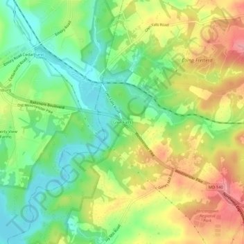 Glen Fallsの地形図、標高、地勢