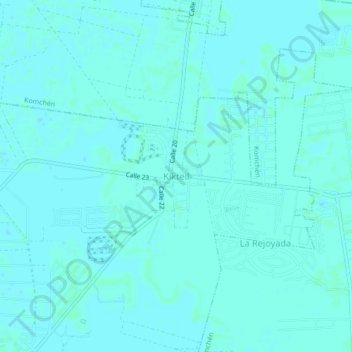 Kikteilの地形図、標高、地勢