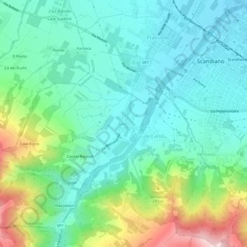 Ianoの地形図、標高、地勢