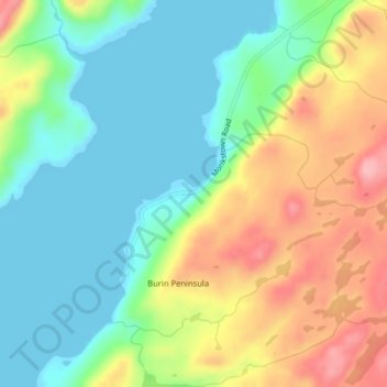 Monkstownの地形図、標高、地勢
