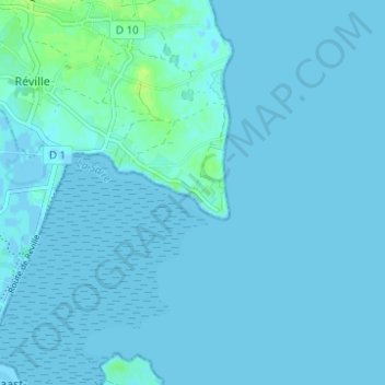 La Roque Jauneの地形図、標高、地勢