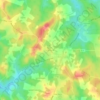 La Bernardeの地形図、標高、地勢