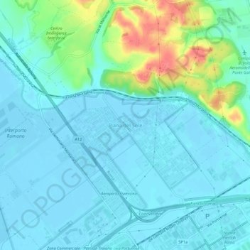 Piana del Soleの地形図、標高、地勢