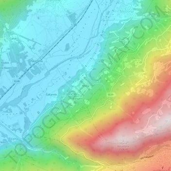 Mottaの地形図、標高、地勢