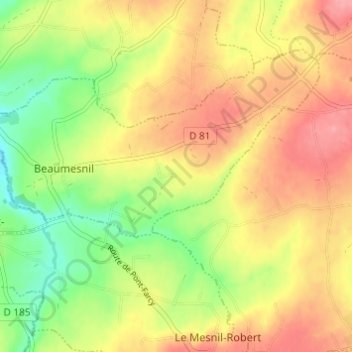 La Paumerieの地形図、標高、地勢