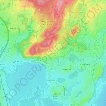 Enzensbergの地形図、標高、地勢