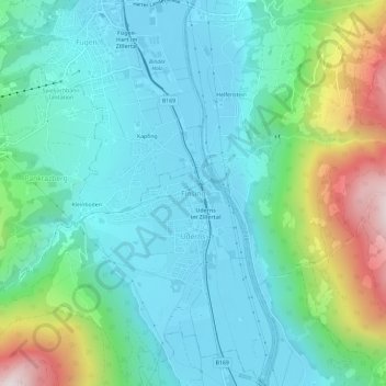 Finsingの地形図、標高、地勢