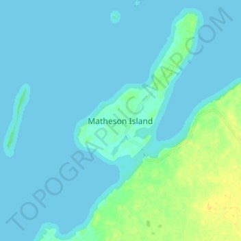 Matheson Islandの地形図、標高、地勢
