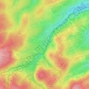Am Zollpfostenの地形図、標高、地勢