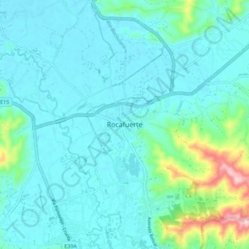 Rocafuerteの地形図、標高、地勢