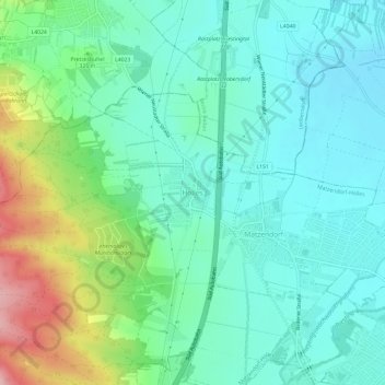 Höllesの地形図、標高、地勢