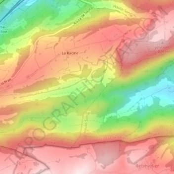 Cras Vosgeの地形図、標高、地勢