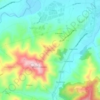 Colbordoloの地形図、標高、地勢