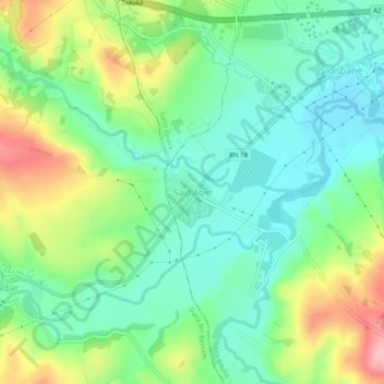 Said Abidの地形図、標高、地勢