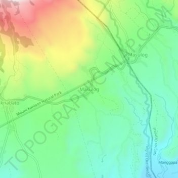 Masulogの地形図、標高、地勢