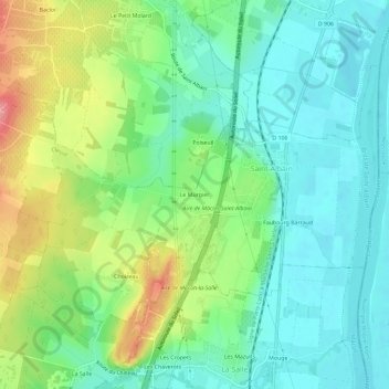 Le Murgierの地形図、標高、地勢