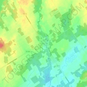 Tamworthの地形図、標高、地勢