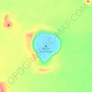 Volcan Los Vidriosの地形図、標高、地勢